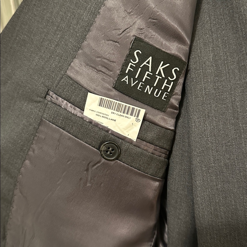 Ermenegildo Zegna Saks Fifth Avenue Charcoal Men's Suit 42R - Picture 8 of 16